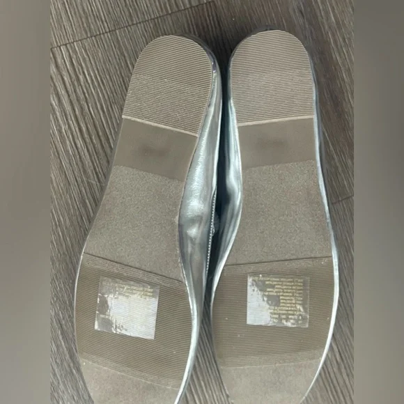 Metallic Silver Ballet Flats - Picture 2 of 2